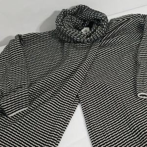 Black and white cowl sweater